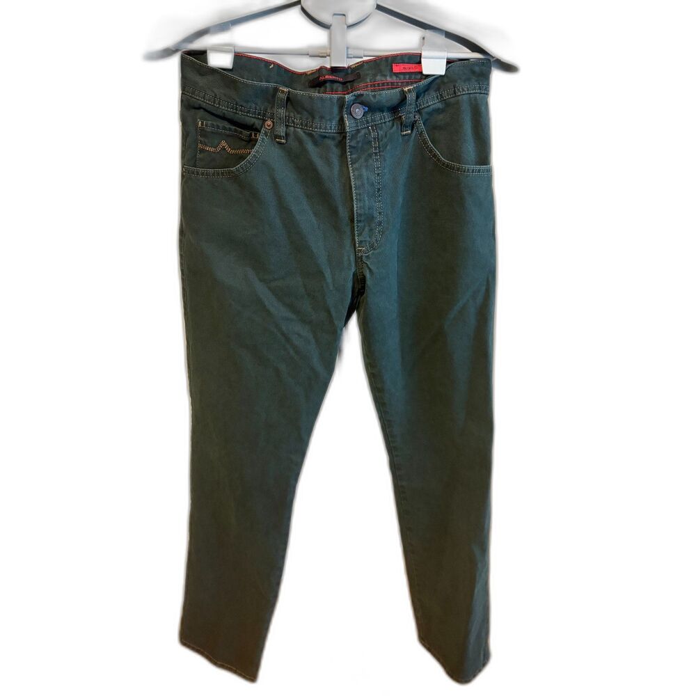 Alberto Vintage Mens Modern Fit Rare Dark Green Denim Jeans 33x32 Fit Smaller